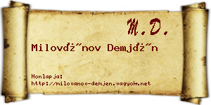 Milovánov Demjén névjegykártya
